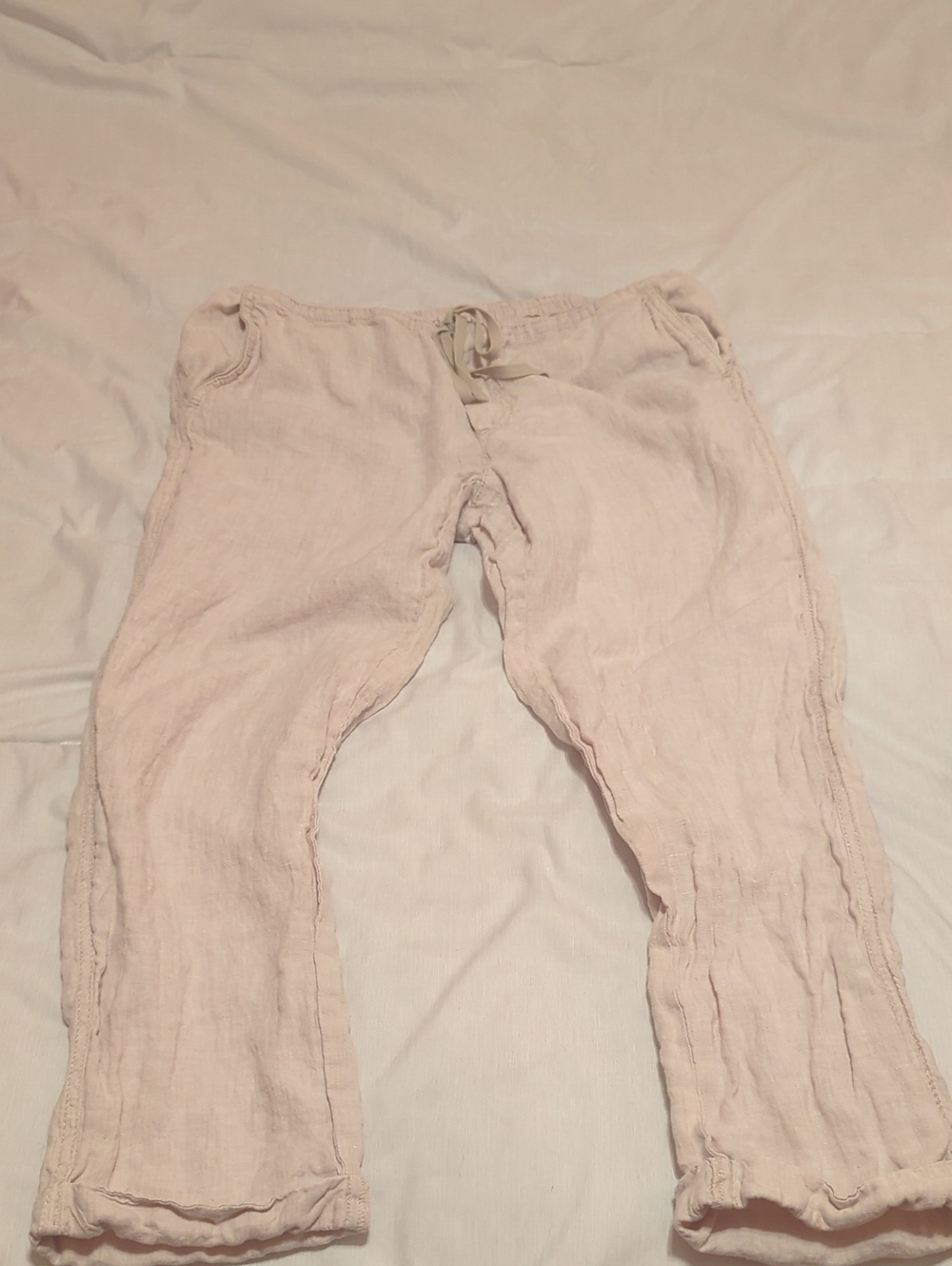 Caslon Light TanCropped Linen-Blend Pants